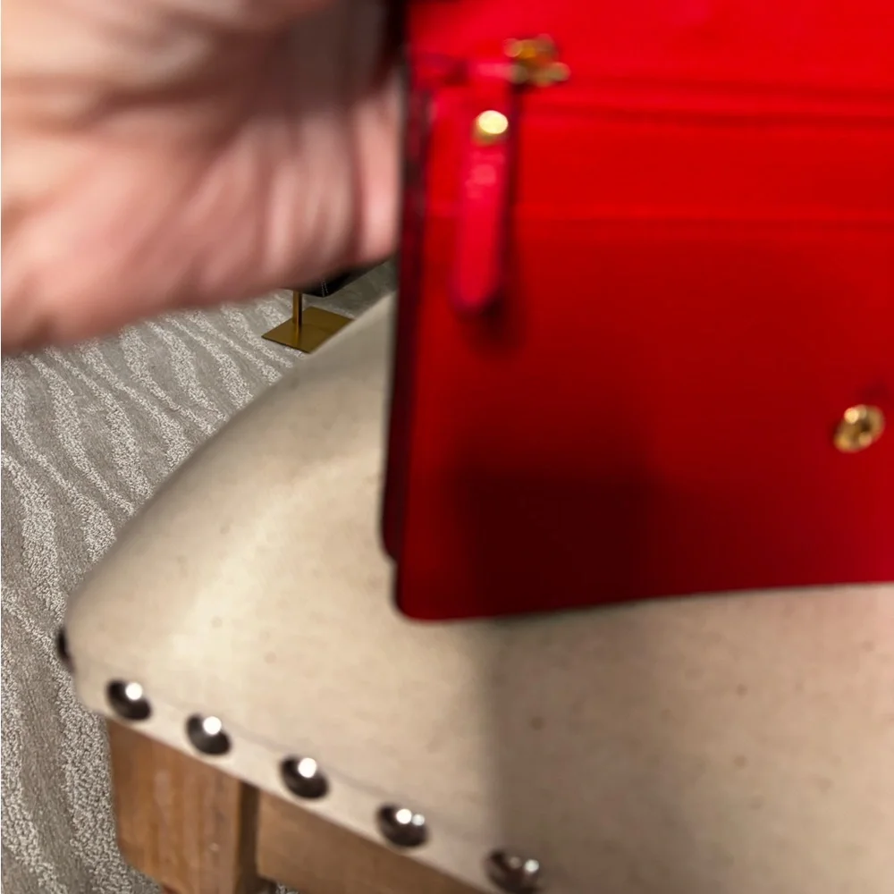 Michael Kors Leather Wallet with removable (Red Braided/Custom Faux Pearl chain - Picture 14 of 14